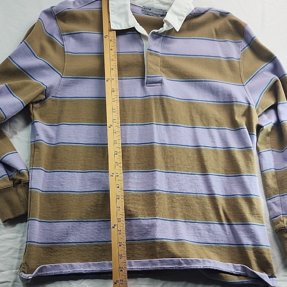 Striped Polo Shirt - Purple and Brown - Picture 9 of 9